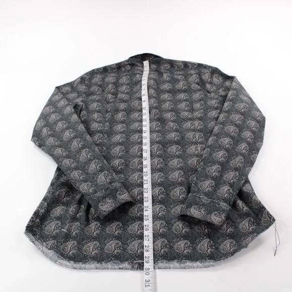 Tintoria Mattei NWT Dress / Sport Shirt Size 15.75 40 Black Paisley 100% Cotton